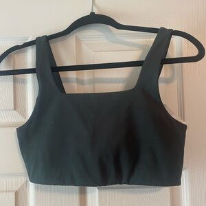 Girlfriend Collective Moss Tommy Cropped Bra - fitness, tennis, pickleball